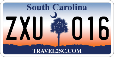 SC license plate ZXU016