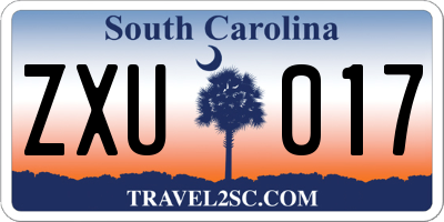 SC license plate ZXU017