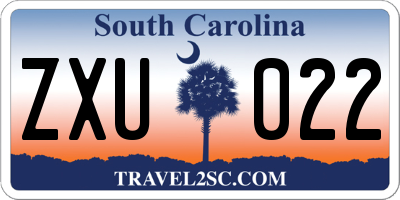 SC license plate ZXU022