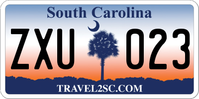 SC license plate ZXU023