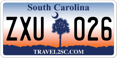 SC license plate ZXU026