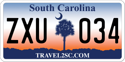 SC license plate ZXU034