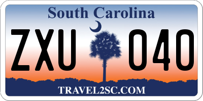 SC license plate ZXU040