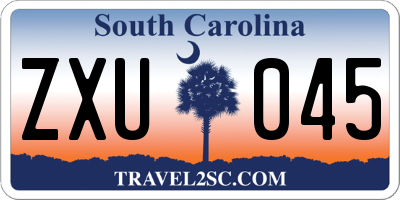 SC license plate ZXU045