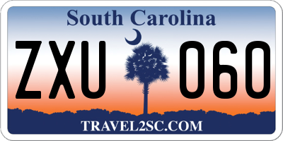 SC license plate ZXU060