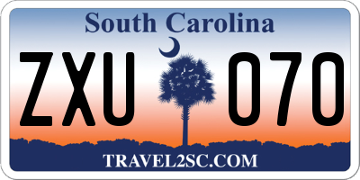 SC license plate ZXU070
