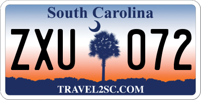 SC license plate ZXU072