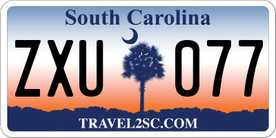 SC license plate ZXU077