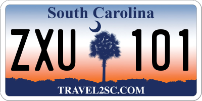 SC license plate ZXU101