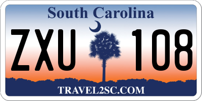 SC license plate ZXU108