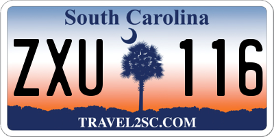 SC license plate ZXU116