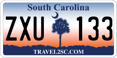 SC license plate ZXU133