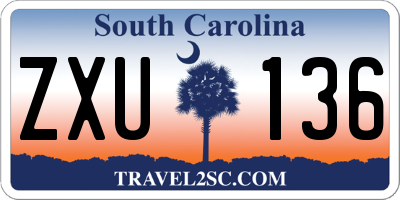 SC license plate ZXU136