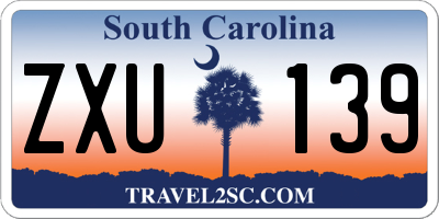 SC license plate ZXU139
