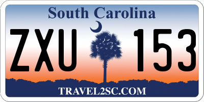 SC license plate ZXU153