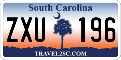 SC license plate ZXU196