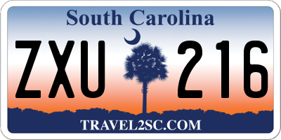 SC license plate ZXU216
