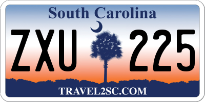 SC license plate ZXU225