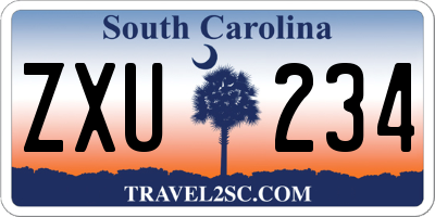 SC license plate ZXU234