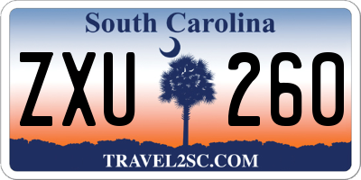 SC license plate ZXU260