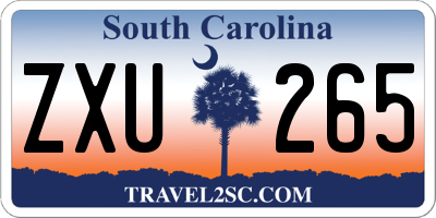 SC license plate ZXU265