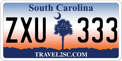 SC license plate ZXU333