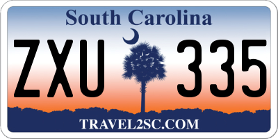 SC license plate ZXU335