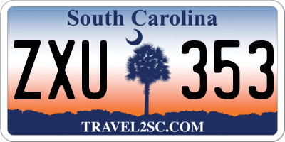 SC license plate ZXU353