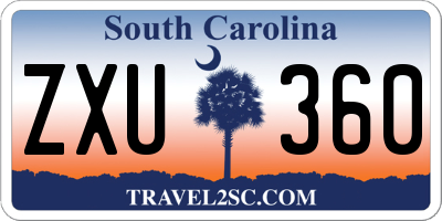 SC license plate ZXU360