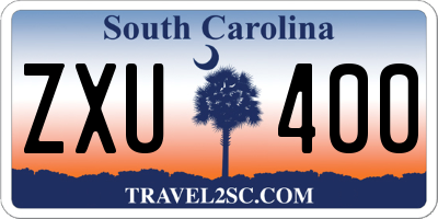 SC license plate ZXU400