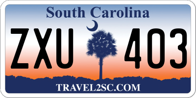 SC license plate ZXU403