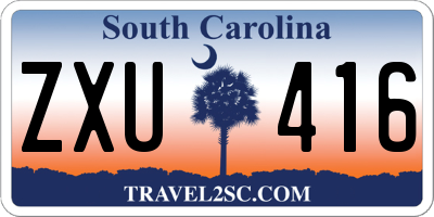 SC license plate ZXU416