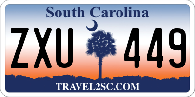 SC license plate ZXU449