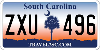 SC license plate ZXU496