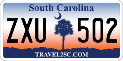 SC license plate ZXU502