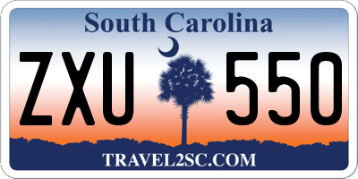 SC license plate ZXU550