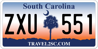 SC license plate ZXU551