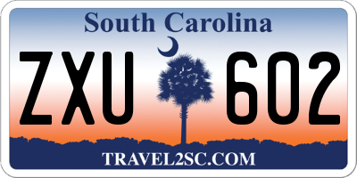 SC license plate ZXU602