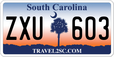 SC license plate ZXU603