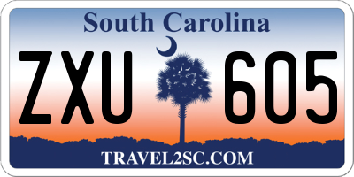 SC license plate ZXU605