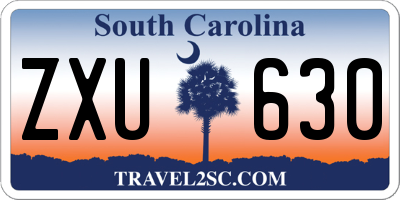 SC license plate ZXU630