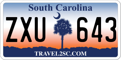 SC license plate ZXU643