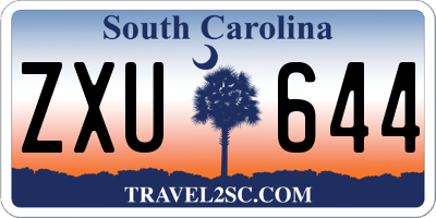 SC license plate ZXU644