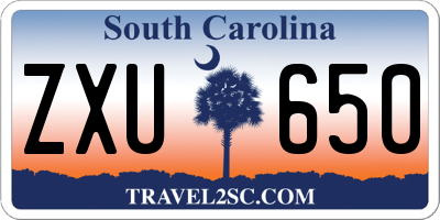 SC license plate ZXU650