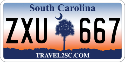 SC license plate ZXU667