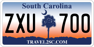 SC license plate ZXU700