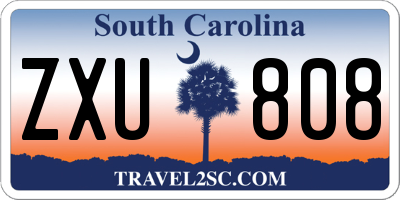 SC license plate ZXU808
