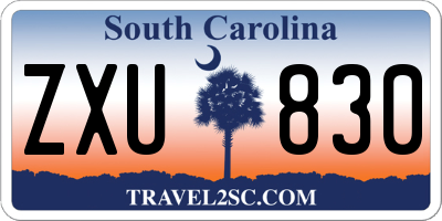 SC license plate ZXU830