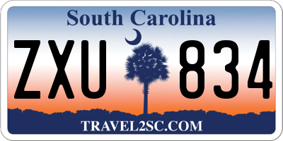 SC license plate ZXU834