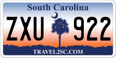 SC license plate ZXU922